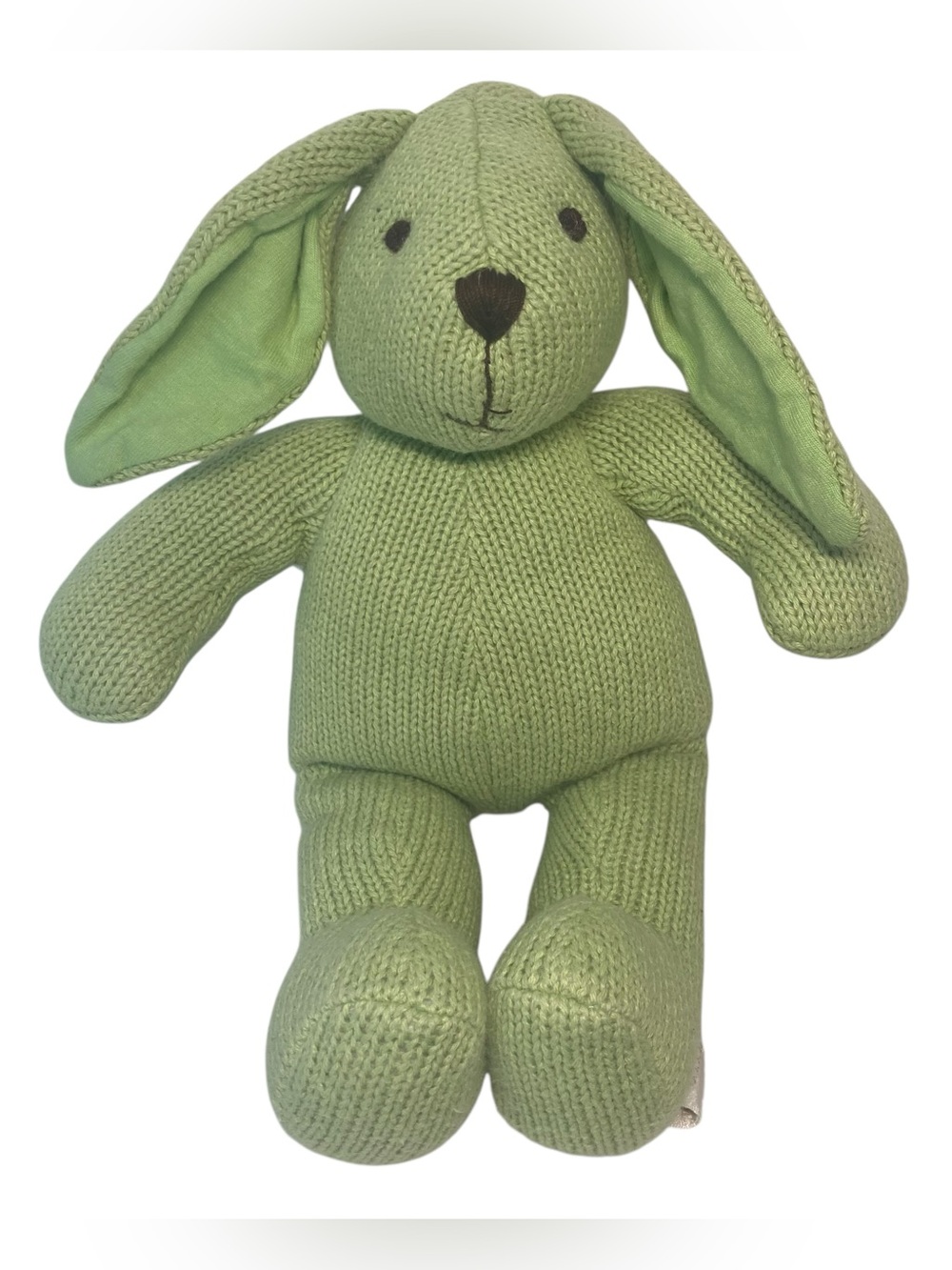 Baby Gap Bunny Rabbit Green Knit Plush 12" Stuffed Animal.